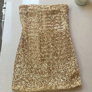 Sparkly gold mini dress